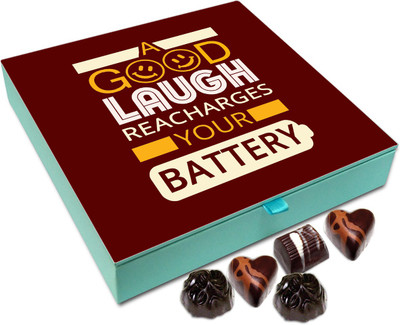 

Chocholik Gift Box - A Good Laugh Recharges your Battery Chocolate Box - 9pc Truffles(108 g)