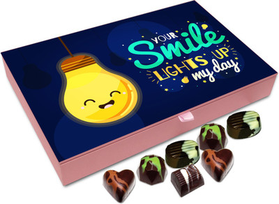 

Chocholik Gift Box - Your Smile Lights Up My Day Chocolate Box - 12pc Truffles(144 g)