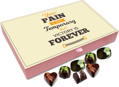 

Chocholik Gift Box - Pain Is Temporary But Victory Is Permanent Chocolate Box - 12pc Truffles(144 g)
