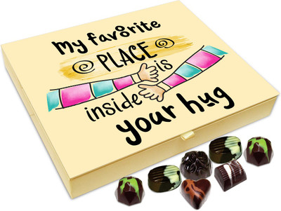 

Chocholik Gift Box - My Favorite Place Is Inside Your Arms Chocolate Box - 20pc Truffles(240 g)