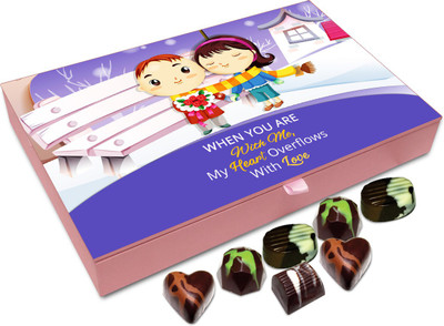 

Chocholik Gift Box - When You Are With Me My Heart Overflows With Love Chocolate Box - 12pc Truffles(144 g)