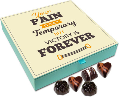 

Chocholik Gift Box - Pain Is Temporary But Victory Is Permanent Chocolate Box - 9pc Truffles(108 g)