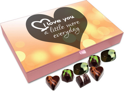 

Chocholik Gift Box - I Love You A Little More Everyday Chocolate Box - 12pc Truffles(144 g)