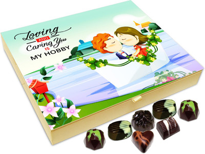 

Chocholik Gift Box - Loving And Caring You Is My hobby Chocolate Box - 20pc Truffles(240 g)