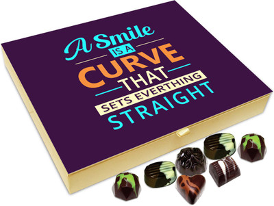 

Chocholik Gift Box - Smile Is A Curve That Sets Everything Straight Chocolate Box - 20pc Truffles(240 g)