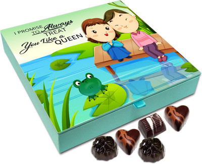 

Chocholik Gift Box - I Promise To Always Treat You Like A Queen Chocolate Box - 9pc Truffles(108 g)