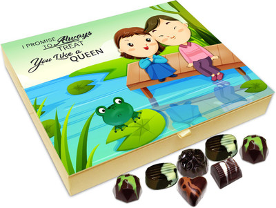 

Chocholik Gift Box - I Promise To Always Treat You Like A Queen Chocolate Box - 20pc Truffles(240 g)