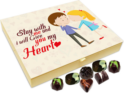 

Chocholik Gift Box - Stay With Me And I Will Give You My Heart Chocolate Box - 20pc Truffles(240 g)