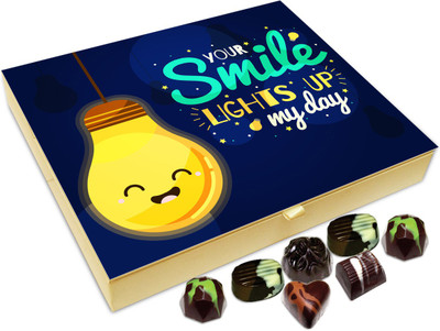 

Chocholik Gift Box - Your Smile Lights Up My Day Chocolate Box - 20pc Truffles(240 g)