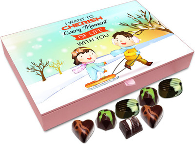 

Chocholik Gift Box - I Want To Cherish Every Moment Of Life With You Chocolate Box - 12pc Truffles(144 g)