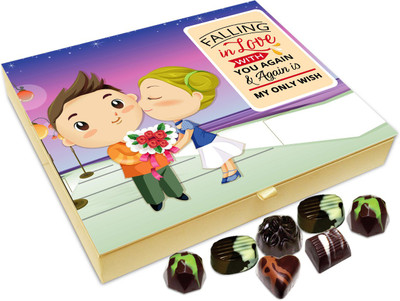 

Chocholik Gift Box - Falling In Love With You Again And Again Is My Only Wish Chocolate Box - 20pc Truffles(240 g)