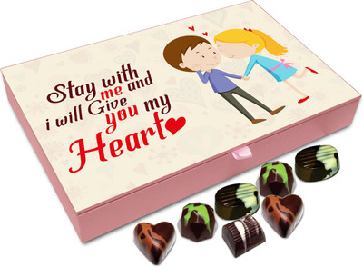 

Chocholik Gift Box - Stay With Me And I Will Give You My Heart Chocolate Box - 12pc Truffles(144 g)