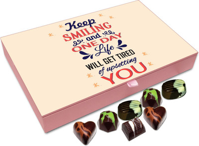 Chocholik Gift Box - Always Keep Smiling Chocolate Box - 12pc Truffles(144 g)