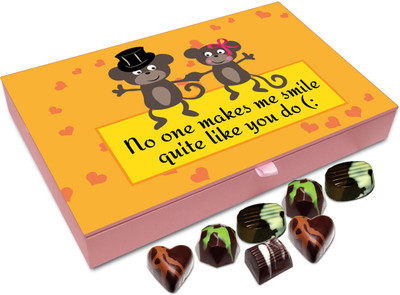 

Chocholik Gift Box - No One Makes Me Smile Quite Like You Do Chocolate Box - 12pc Truffles(144 g)