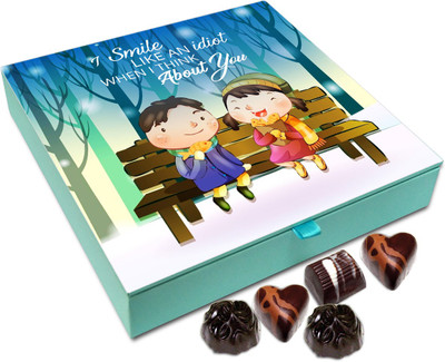 

Chocholik Gift Box - I Smile Like An Idiot When I Think About You Chocolate Box - 9pc Truffles(108 g)