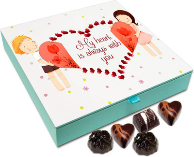 

Chocholik Gift Box - My Heart Is Always With You Chocolate Box - 9pc Truffles(108 g)