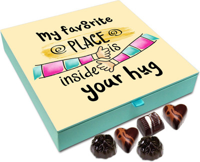 

Chocholik Gift Box - My Favorite Place Is Inside Your Arms Chocolate Box - 9pc Truffles(108 g)