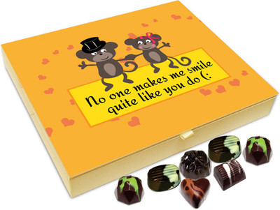

Chocholik Gift Box - No One Makes Me Smile Quite Like You Do Chocolate Box - 20pc Truffles(240 g)