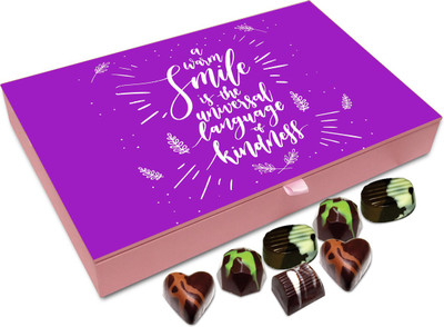 

Chocholik Gift Box - A Warm Smile Is Universal Language Of Kindness Chocolate Box - 12pc Truffles(144 g)
