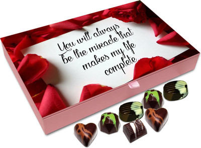 

Chocholik Gift Box - You Will Always Be The Miracle That Makes Me Complete Chocolate Box - 12pc Truffles(144 g)