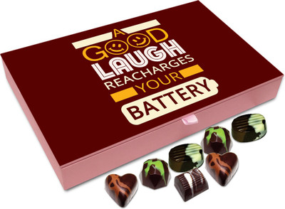 

Chocholik Gift Box - A Good Laugh Recharges your Battery Chocolate Box - 12pc Truffles(144 g)