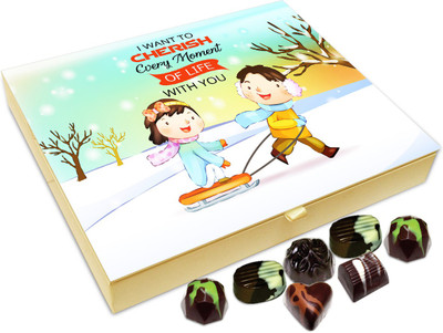 

Chocholik Gift Box - I Want To Cherish Every Moment Of Life With You Chocolate Box - 20pc Truffles(240 g)