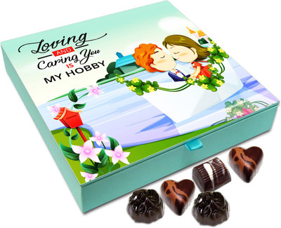 

Chocholik Gift Box - Loving And Caring You Is My hobby Chocolate Box - 9pc Truffles(108 g)
