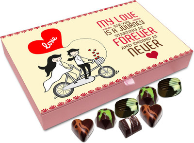 

Chocholik Gift Box - My Love For You Is A Journey That Will Never End Chocolate Box - 12pc Truffles(144 g)