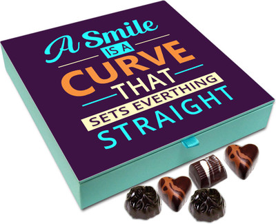 

Chocholik Gift Box - Smile Is A Curve That Sets Everything Straight Chocolate Box - 9pc Truffles(108 g)