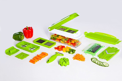 M Megalite Genuine nicer dicer slicer plus original 12 cutting blade Chopper(Green) available at flipkart for Rs.499