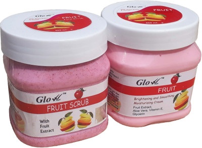 

Glow Right FRUIT SCRUB With FRUIT CREAM(Set of 2)
