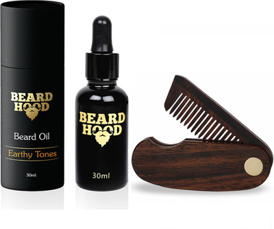 

Beardhood Earthy Tones Beard Oil (30ml) & Folding Beard Comb(Set of 2)