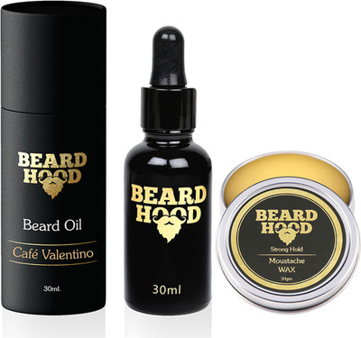 

Beardhood Café Valentino Beard Oil (30ml) & 100% Natural Mustache Wax Strong Hold (30g)(Set of 2)