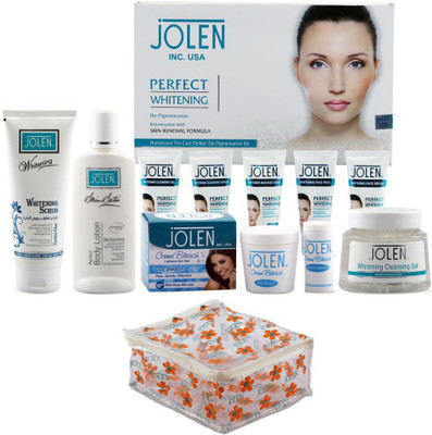 

Jolen Perfect Whitening Beauty Combo ( Pack of 5 ) with 1 Vanity Pouch Free !!(Set of 6)