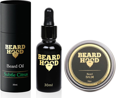 

Beardhood Subtle Citrus Beard Oil (30ml) & 100% Natural Beard Balm (50g)(Set of 2)