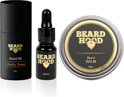 

Beardhood Earthy Tones Beard Oil (10ml) & 100% Natural Beard Balm (50g)(Set of 2)