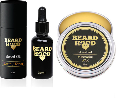 

Beardhood Earthy Tones Beard Oil (30ml) & 100% Natural Mustache Wax Strong Hold (30g)(Set of 2)