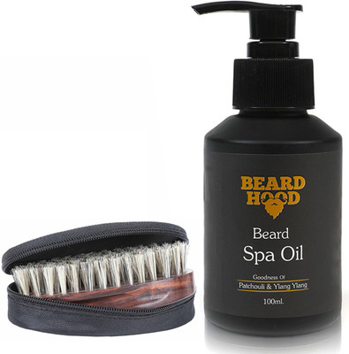 

Beardhood Boar Bristles Beard Brush & Beard Spa Oil (100ml)(Set of 2)
