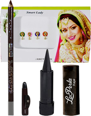 

Adbeni Mini Bridal Bindi, Kajal & Eyelipliner By Viveka(Set of 3)