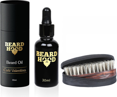 

Beardhood Café Valentino Beard Oil (30ml) & Boar Bristles Beard Brush(Set of 2)