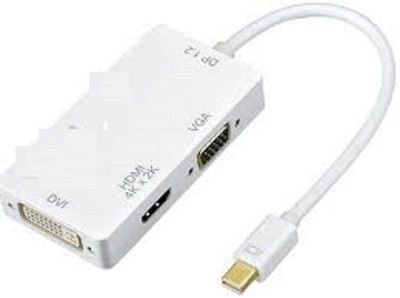

dct 4K version Mini DisplayPort to HDMI/DVI/VGA 3 in 1, thunderbolt Compatible Male to Female Adapter For Macbook, PC, Projector, Surface Pro- White HDMI Cable(Compatible with tv, computer, laptop, White)