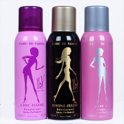 

udv chic,divine issime & pour elle Deodorant Spray - For Women(125 ml, Pack of 3)