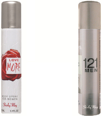 

SHIRLEY MAY Love More with 121 Men (Imported from U.A.E) Perfume Body Spray - For Men & Women(75 ml, Pack of 2)