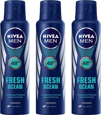 

Nivea fresh ocean Deodorant Spray - For Men(450 ml, Pack of 3)