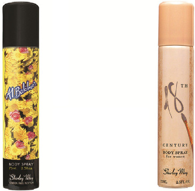 

SHIRLEY MAY Jasmine with 18th Century (Imported from U.A.E) Perfume Body Spray - For Women(75 ml, Pack of 2)