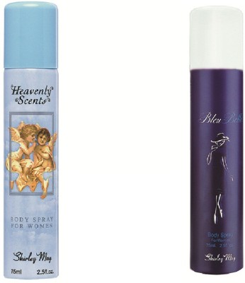 

SHIRLEY MAY Heavenly Scent with Bleu Belle (Imported from U.A.E) Perfume Body Spray - For Women(75 ml, Pack of 2)