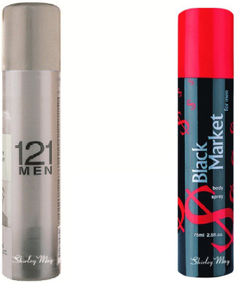 

SHIRLEY MAY Black Market with 121 Men (Imported from U.A.E) Perfume Body Spray - For Men(75 ml, Pack of 2)