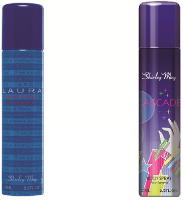 SHIRLEY MAY Laura with Cascade (Imported from U.A.E) Perfume Body Spray - For Women(75 ml, Pack of 2)