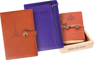 

Amsburg A5 Notebook(Notebook, Brown, Blue, Pack of 3), Blue;brown