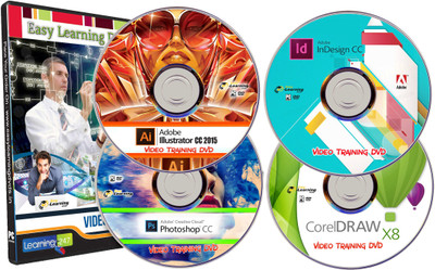 

Easylearning Adobe Photoshop CC Illustrator CC InDesign CC CorelDRAW X8 Video Training Tutorials Combo Pack on 4 DVDs(DVD)